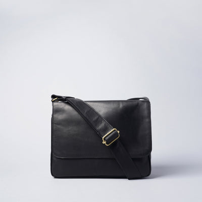 ＜Dakota BLACK LABEL＞馬皮斜肩包 M/深藍色