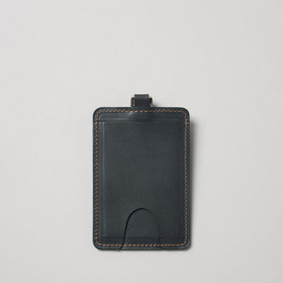 <lezali> Italian Leather ID Case (Vertical) / Light Navy