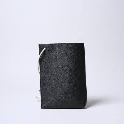 <SENTI FLATTER THE SENSES> Shrink Leather Mini Shoulder Bag / Black