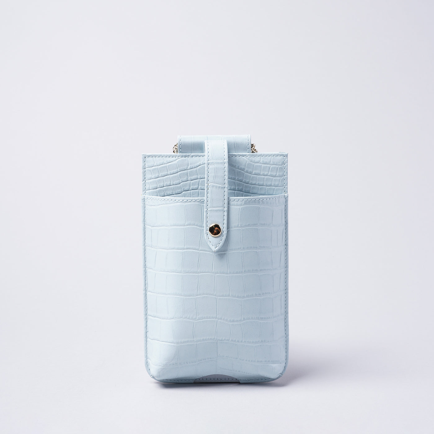 <Nomura Seisakusho> Smartphone Pouch (Croc Embossed) / Pale Blue