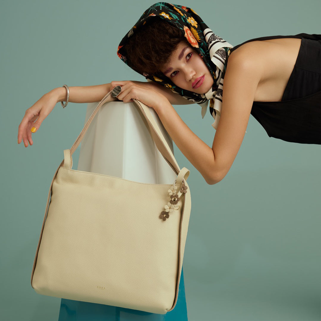 ＜SOEL＞兩用後背包 可橫向收納A4尺寸物品/象牙白