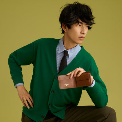 ＜Hawk Feathers＞袋鼠皮 短夾/棕色