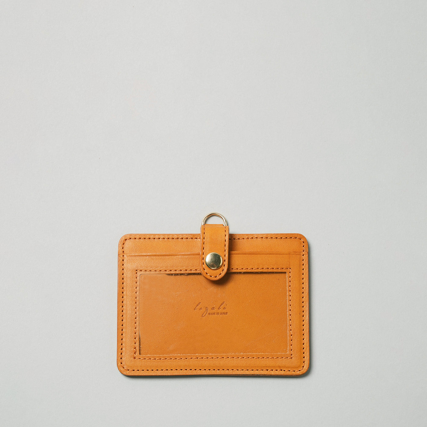 <lezali> Italian Leather ID Case (Horizontal) / Light Navy