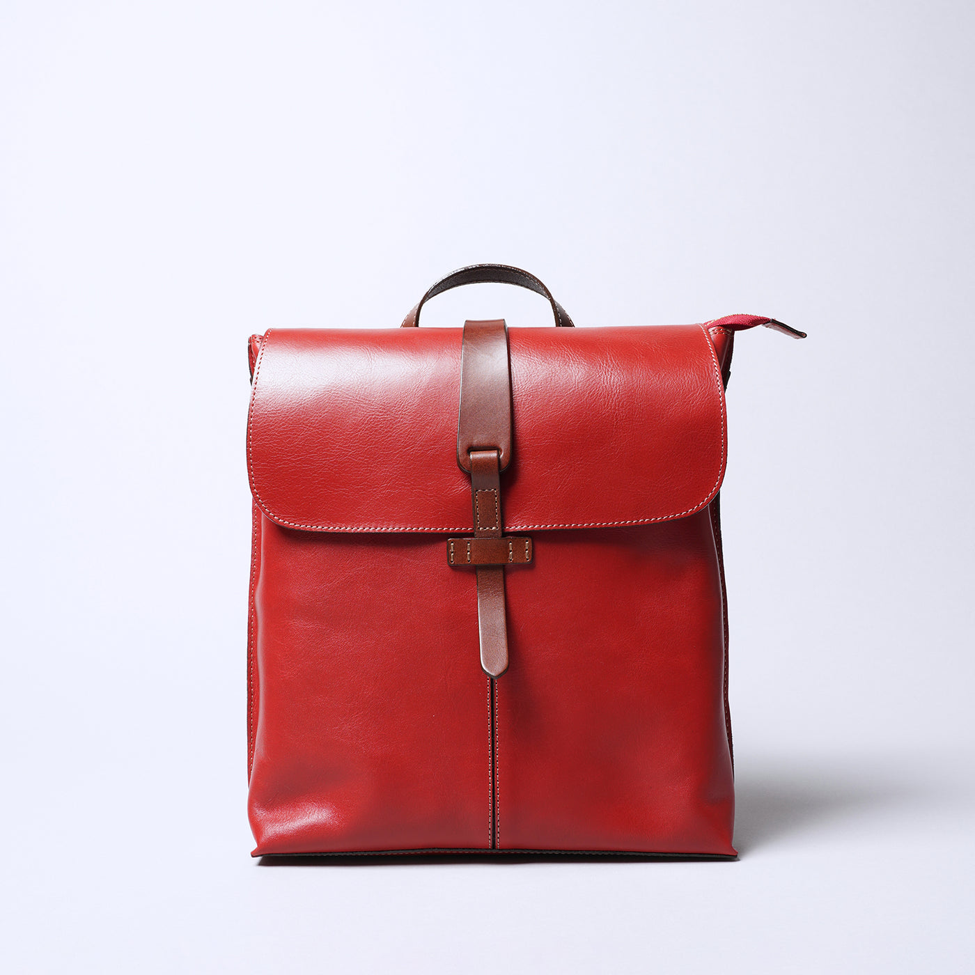 ＜Laisser Faire＞Search 搭配植鞣革 後背包/紅色