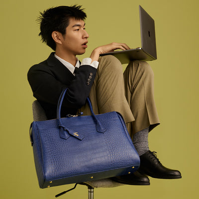 ＜legu＞Chroma 大型A4托特包/藏青色