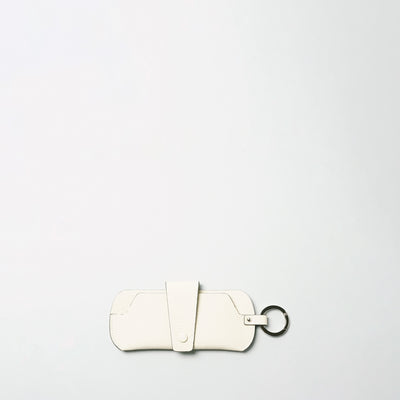 ＜KOBE LEATHER＞Glasses case/米灰色