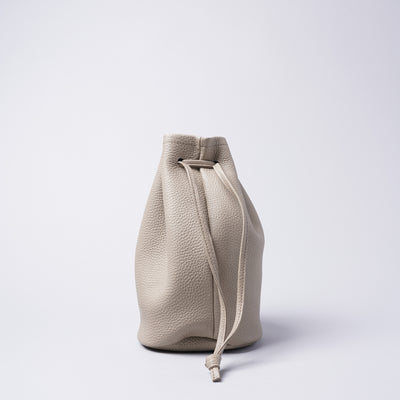 <LEZALI> Embossed Leather Drawstring Mini Bag / Sky