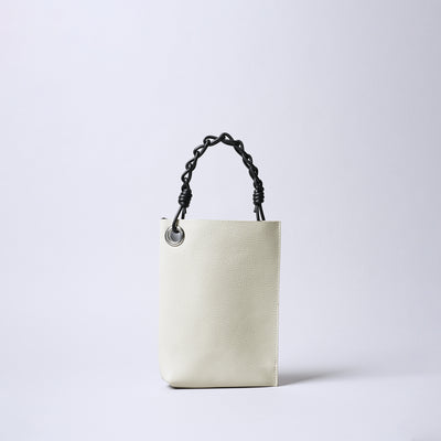 <SENTI FLATTER THE SENSES> Shrink Leather Chain Handle Mini Bag / Black