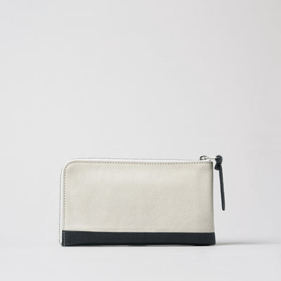 <numeri> Sottile Bi-Color L Zipper Long Wallet / Light Grey x Navy