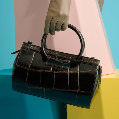 ＜リアルマインド ブラックレーベル＞プリマボルサ 筒形ショルダーバッグ/チョコ