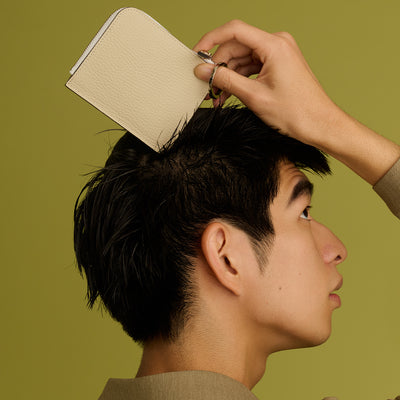 ＜コウベレザー＞Mini wallet/アイボリー