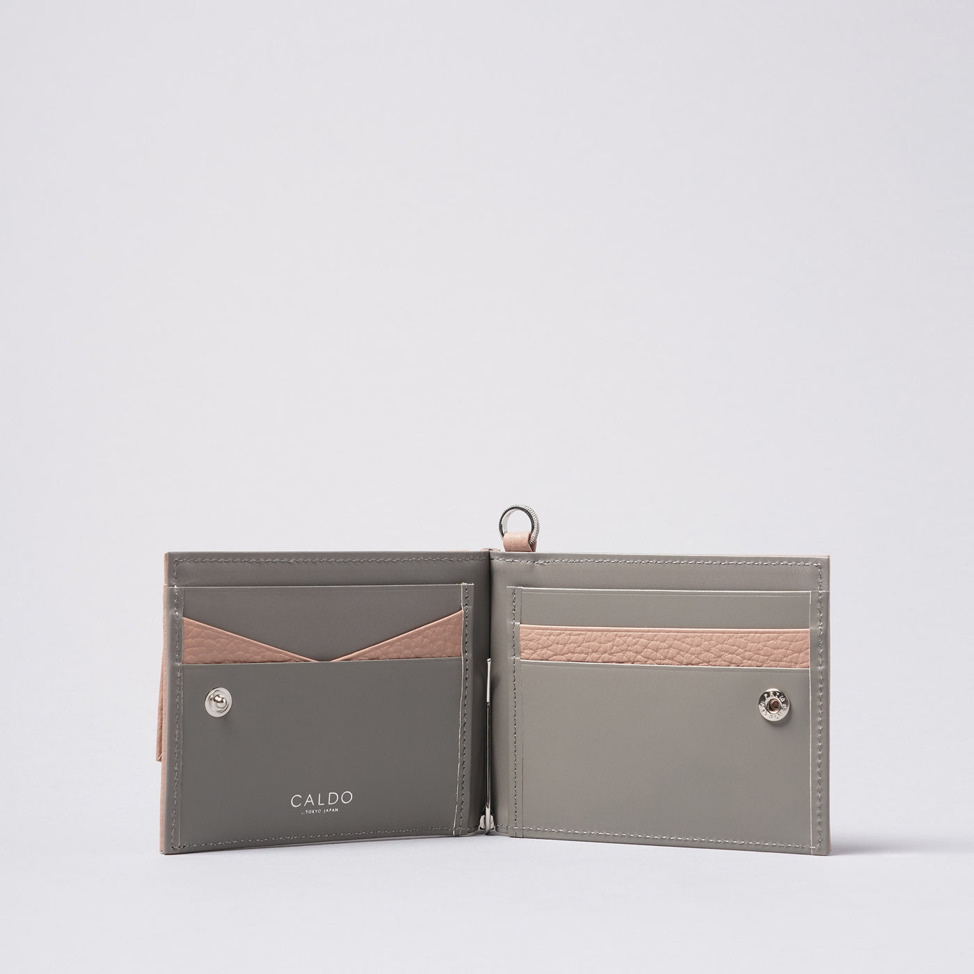 <CALDO tokyo japan> CROSSOVER Money Clip Wallet / Pink Gray