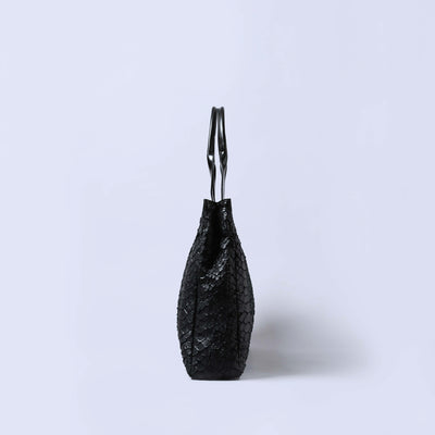 ＜Coquette＞Large Tote Bag（Snake Wool)/黑色