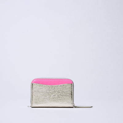 <Coquette> Round Mini Wallet (Shiny) / Gold x Pink