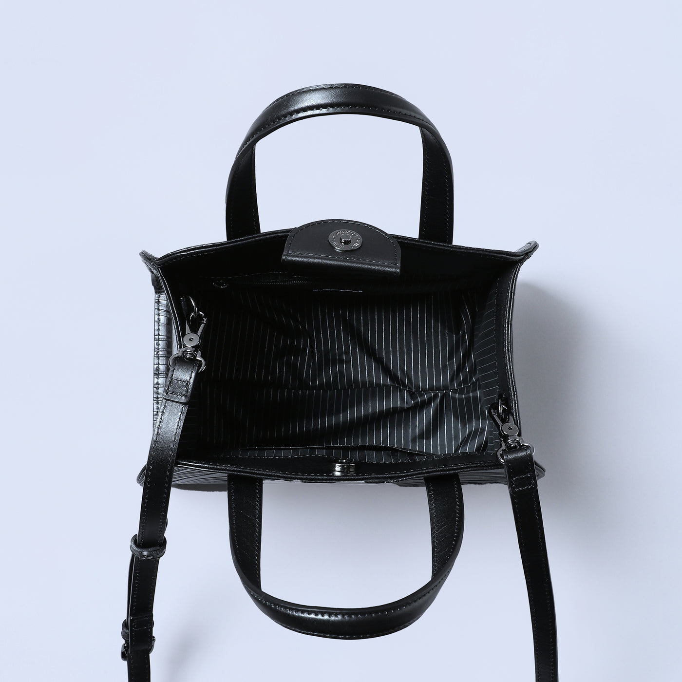 ＜ESTINE＞Noirism系列 兩用型皮革手提包/黑色