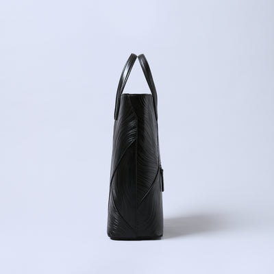 ＜ESTINE＞Noirism系列 兩用型皮革托特包/黑色