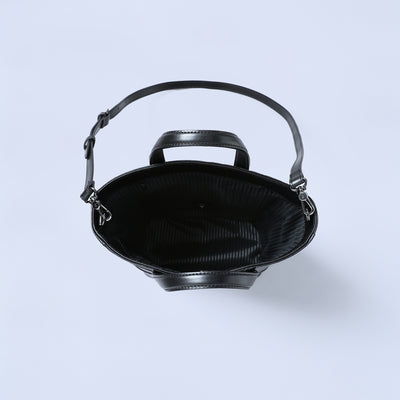 ＜ESTINE＞Noirism系列 兩用型皮革托特包/黑色