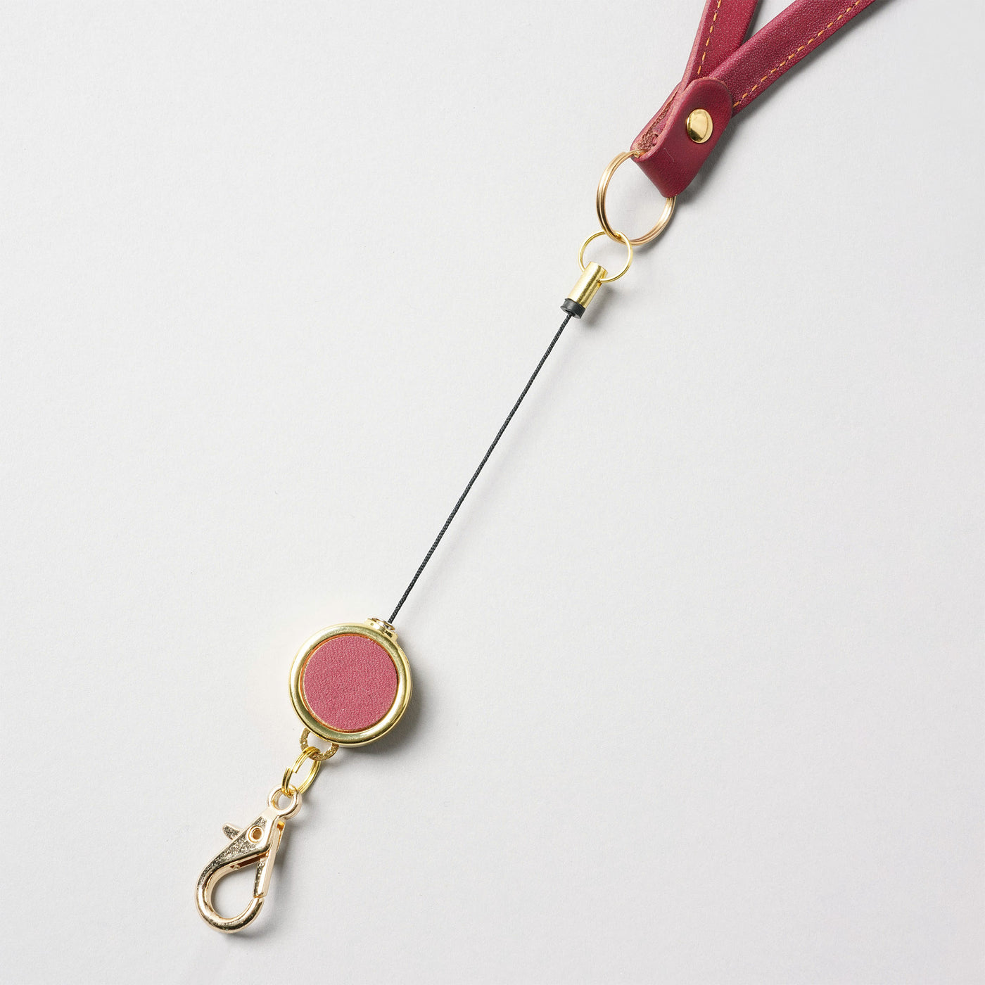 <lezali> Italian Leather Neck Strap / Rasberry