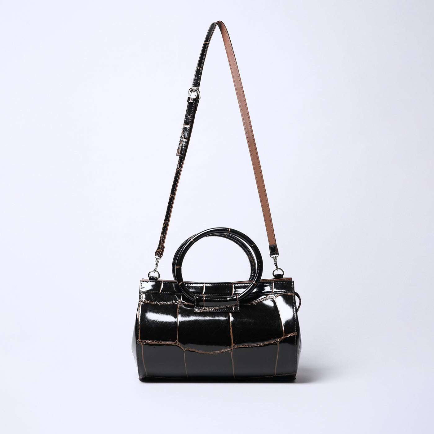 ＜リアルマインド ブラックレーベル＞プリマボルサ 筒形ショルダーバッグ/チョコ