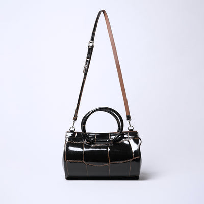 ＜リアルマインド ブラックレーベル＞プリマボルサ 筒形ショルダーバッグ/チョコ