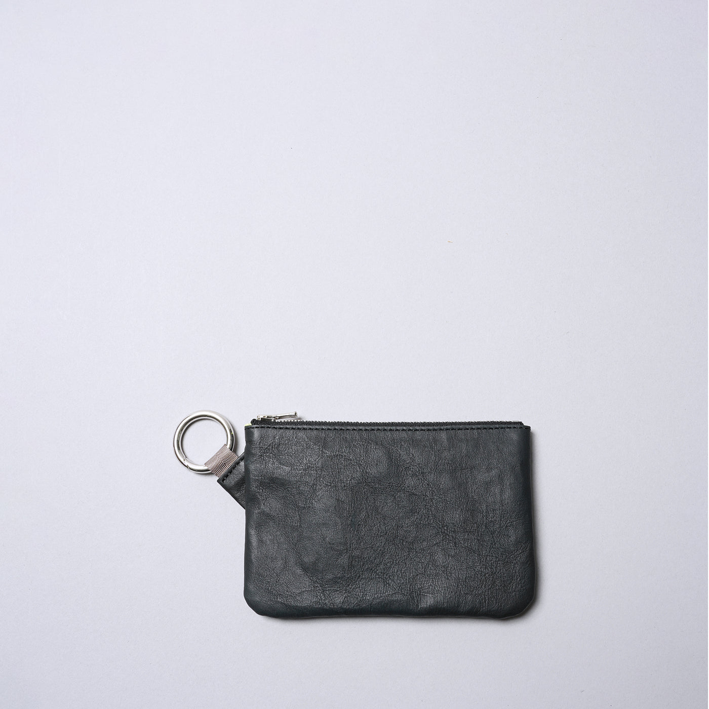 <SENTI FLATTER THE SENSES> Super Lightweight Dyneema Leather Ring Pouch M / Black