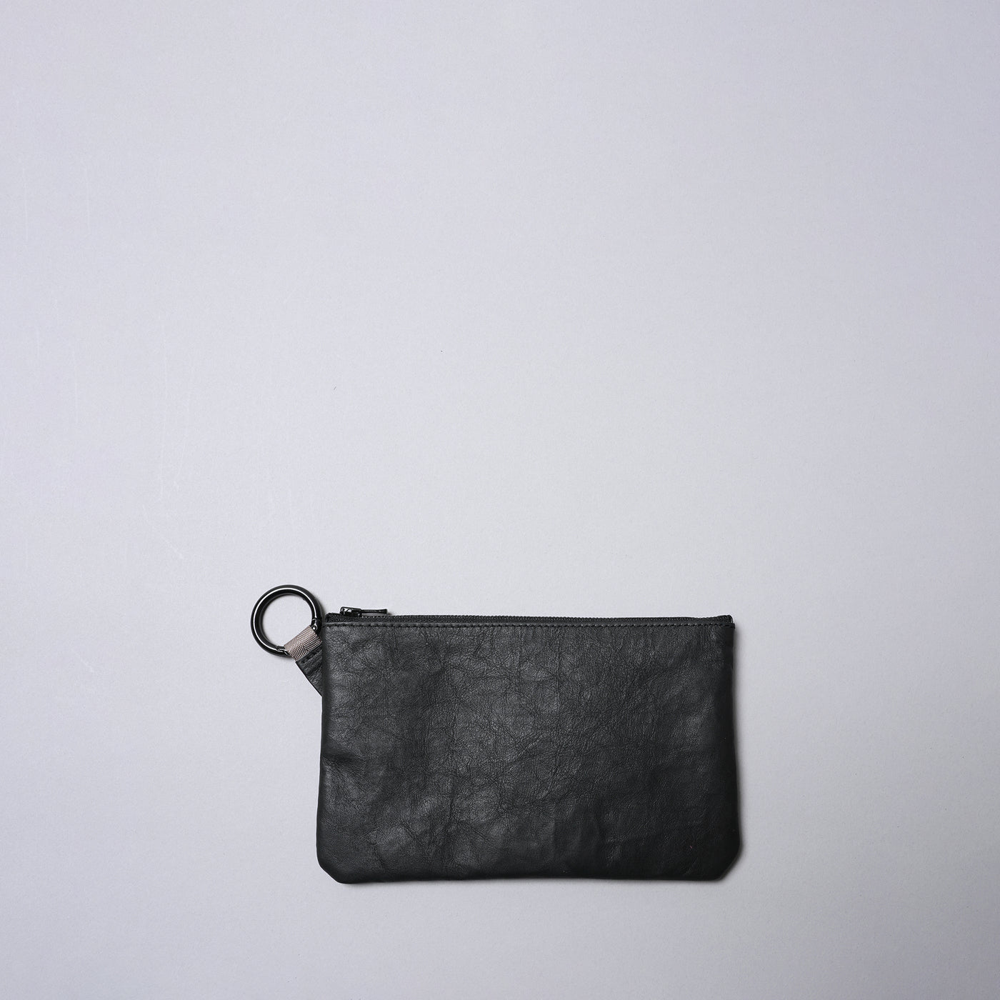 <SENTI FLATTER THE SENSES> Super Lightweight Dyneema Leather Ring Pouch L/ Black