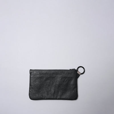 <SENTI FLATTER THE SENSES> Super Lightweight Dyneema Leather Ring Pouch L/ All Black