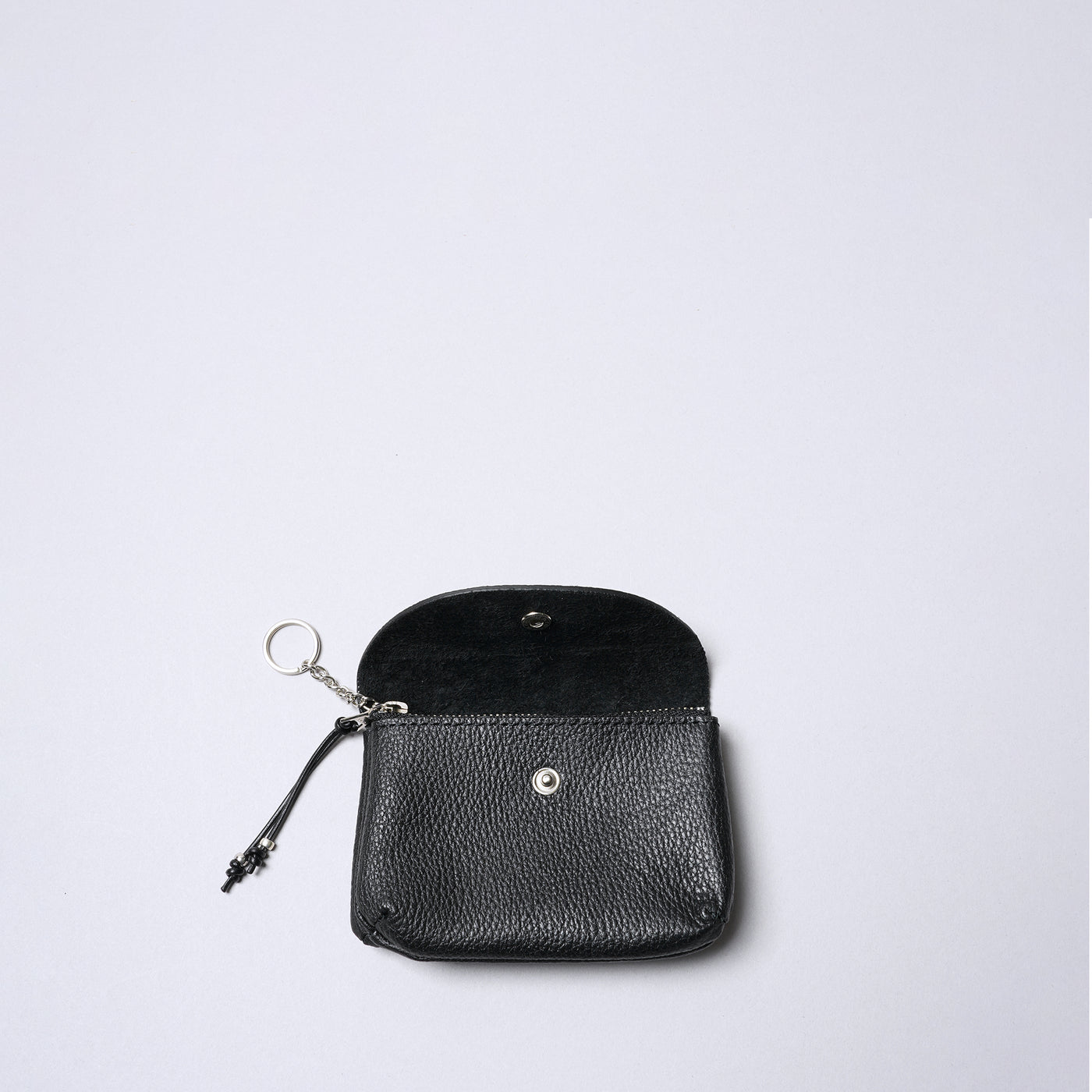 <SENTI FLATTER THE SENSES> Shrink Leather Key & Multi Pouch / Black