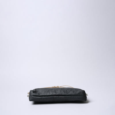 <SENTI FLATTER THE SENSES> Super Lightweight Dyneema Leather 2 Way Sacoche / Black x Camel