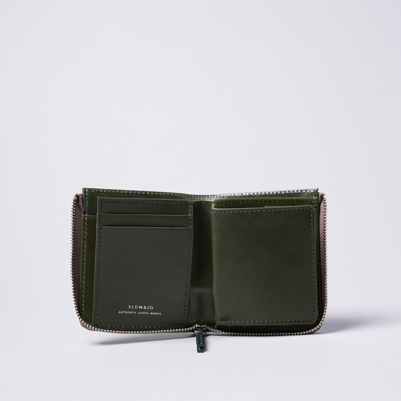 ＜SLOW＞bridle -Lzip short mini wallet-/綠色