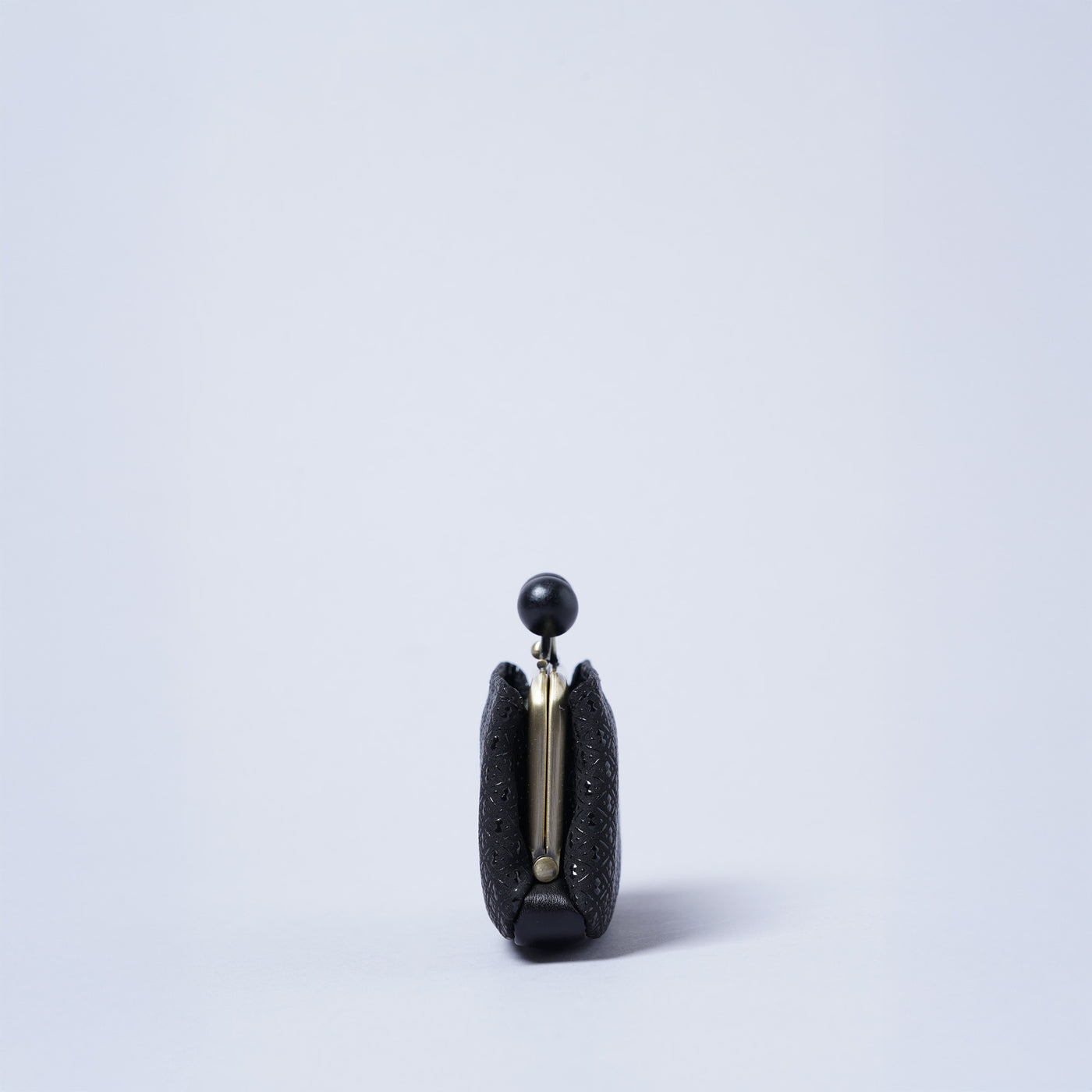 ＜キソラ＞古都印伝 がま口 ミニウォレット/瓢箪BLK (ブラック)