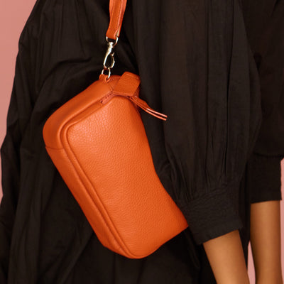 <itten-itten> Leather mini shoulder bag / terracotta