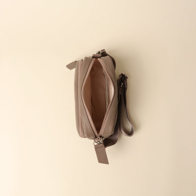 <itten-itten> Leather mini shoulder bag / charcoal gray