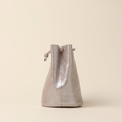 <Annak> Drawstring shoulder bag/silver