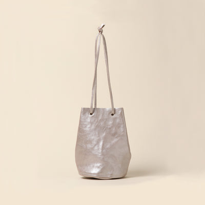 <Annak> Drawstring shoulder bag/silver