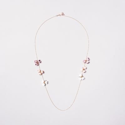 <Selieu> MIZUKI necklace / white, cherry &amp; smoky pink