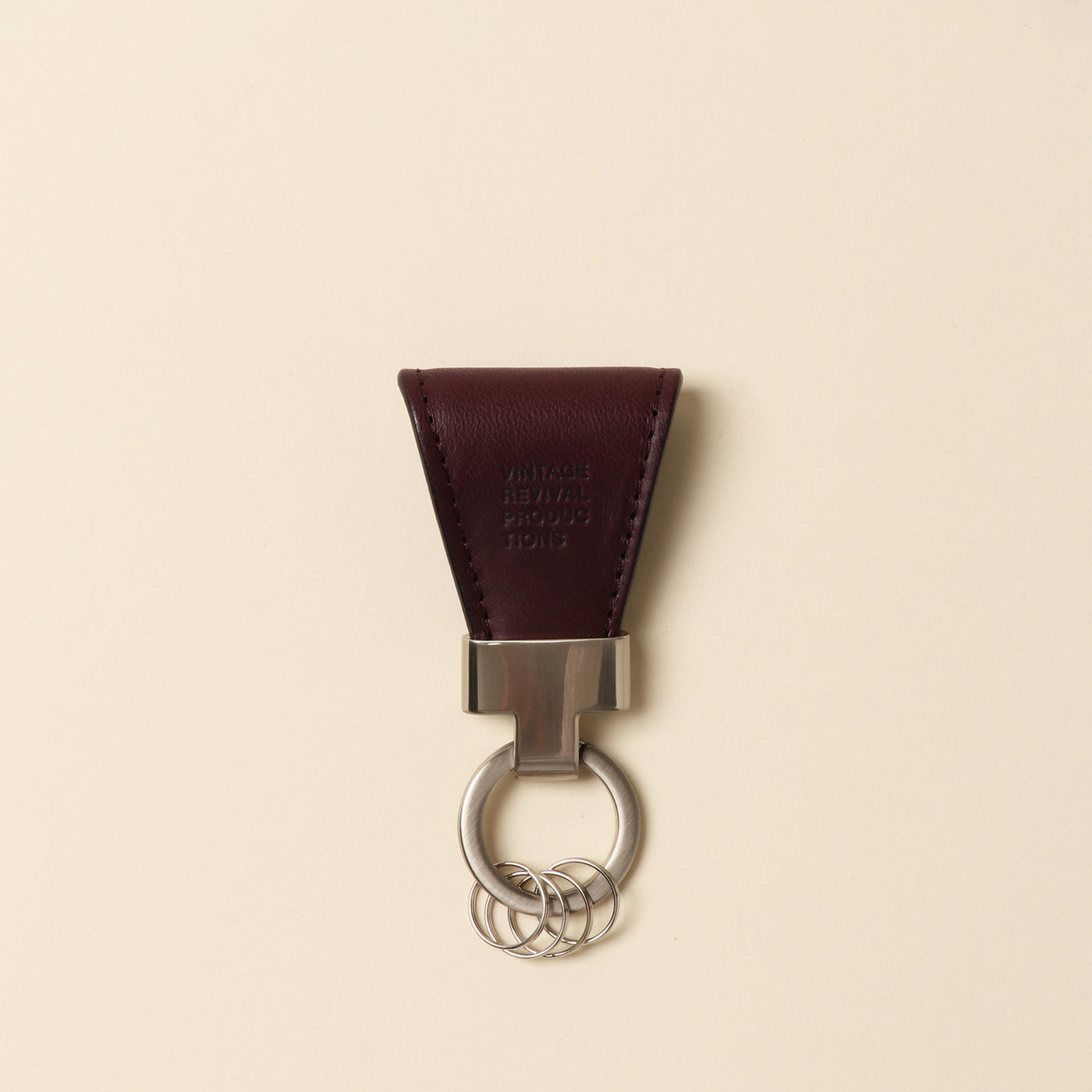 ＜Vintage Revival Productions key clip oiled leather, wine