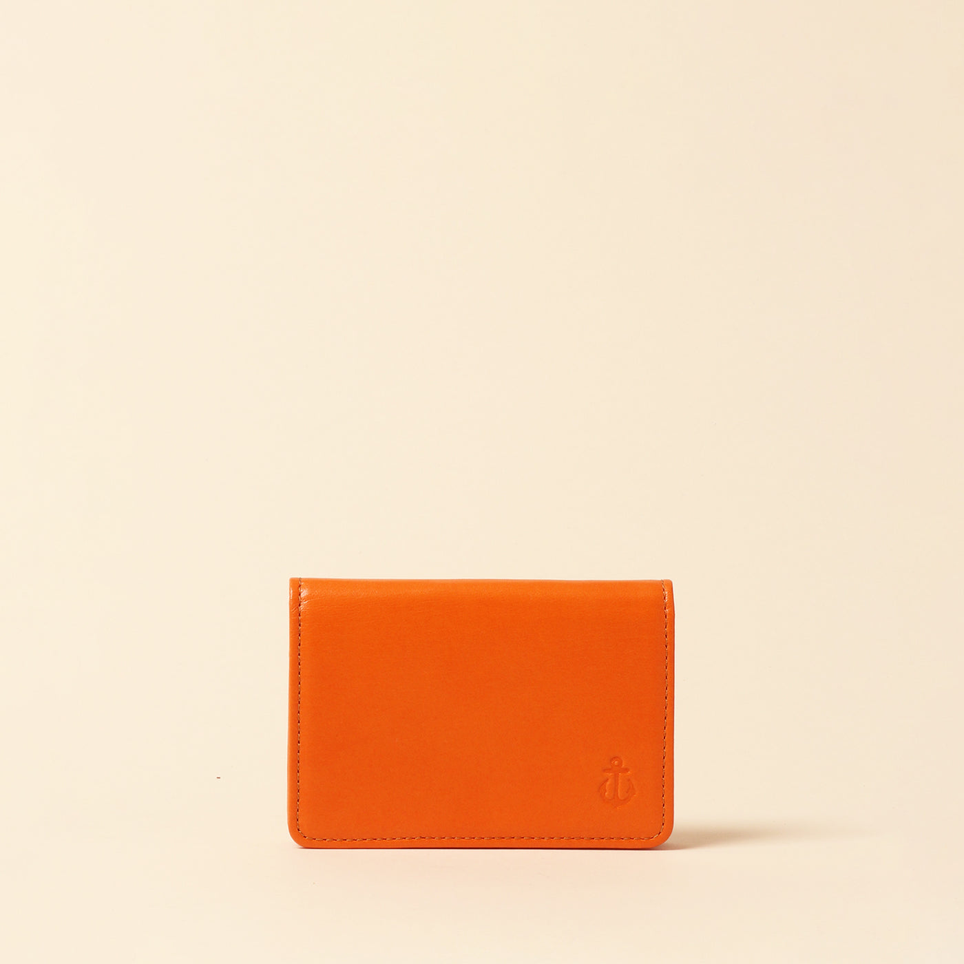 ＜Kiichi> Business card case (through gusset)/Orange