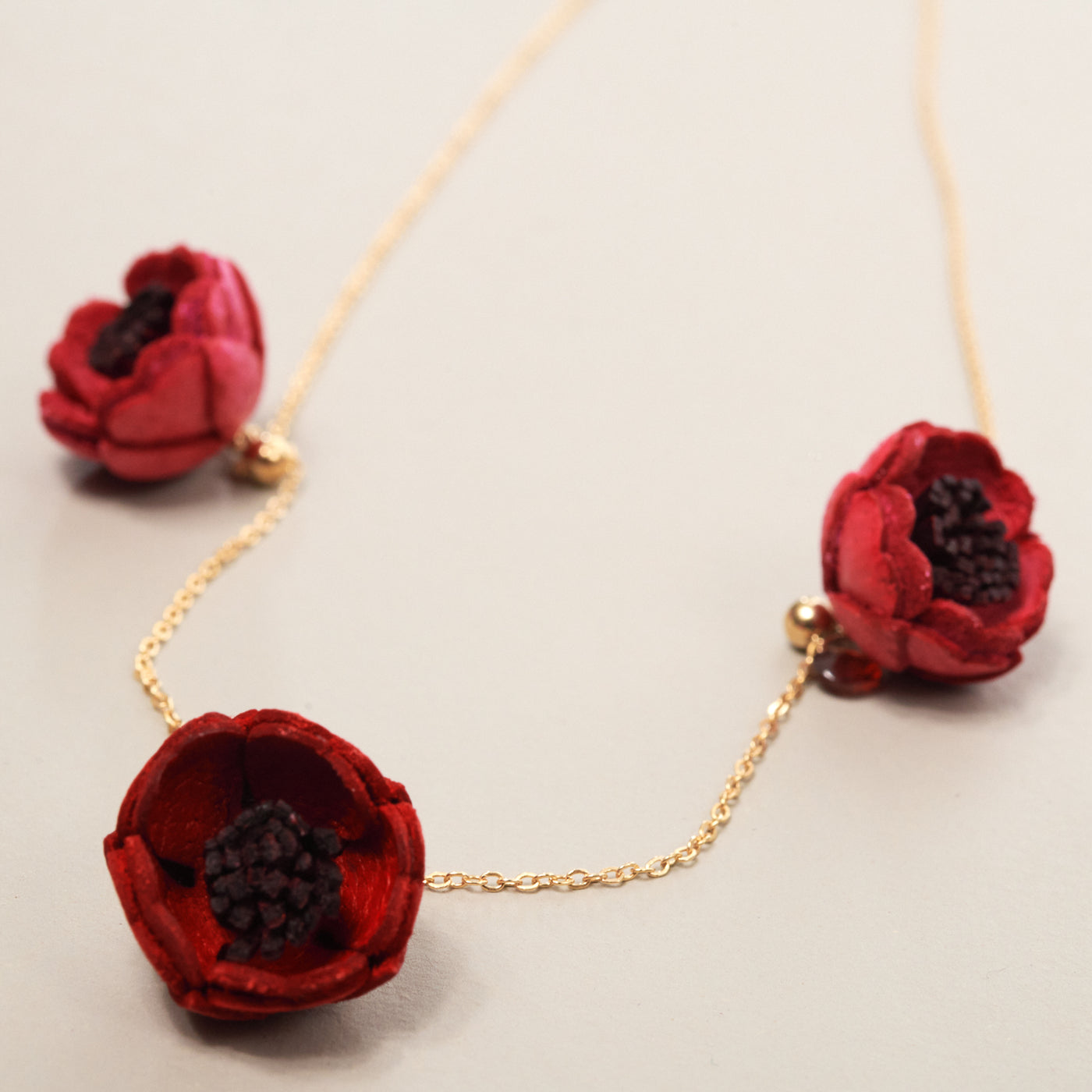 <Selieu>AKANE Necklace/Rose & Raspberry