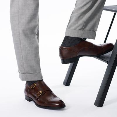 <Madras> Double Monk Business Shoes/Brown